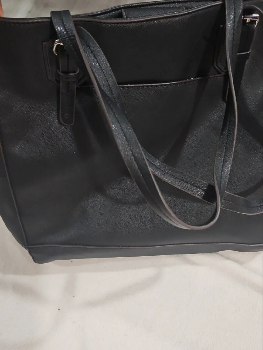 Dana Buchman Black Tote Bag with Front Zip Pocket